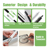 4pcs Flexible Cleaning Brush Set for Dryer Vents, Fridge Coils, HVAC Systems & Tight Spaces - Multi-Use Lint and Dust Remover with Crevice Brush