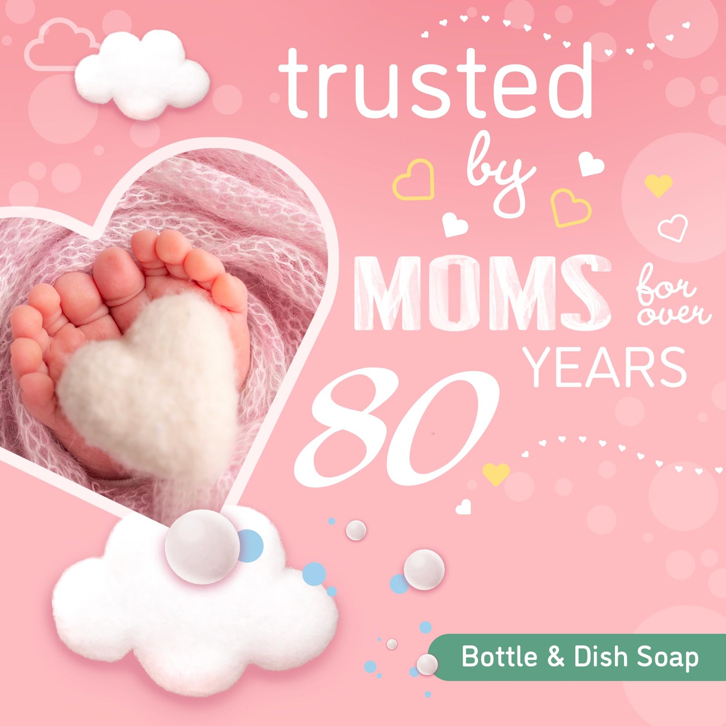 DREFT Bottle and Dish Soap Baby Gift Set - Bonus Travel Size Dreft All Purpose Cleaner & Stain Remover - Made to Clean Baby Essentials - Plant Based