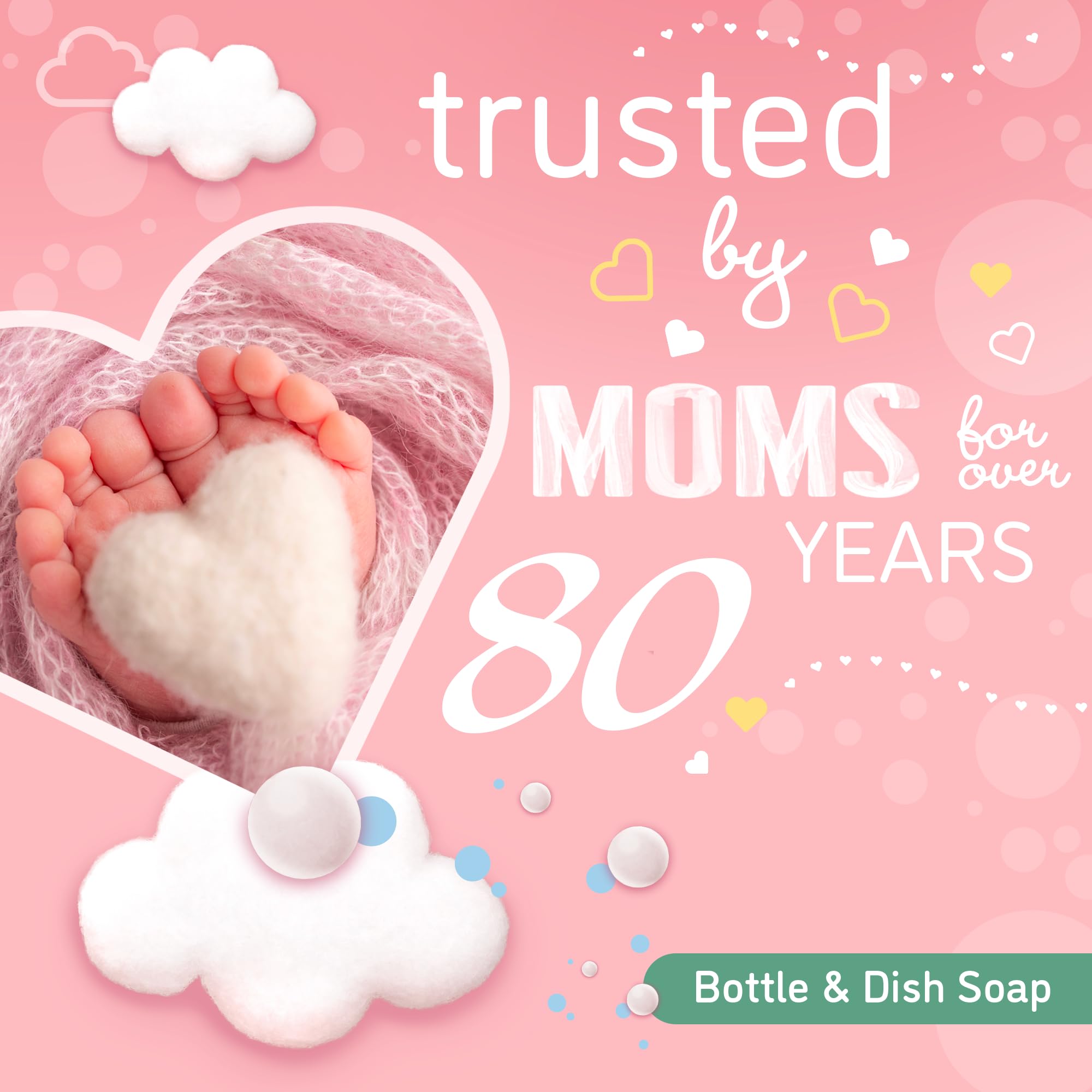 DREFT Bottle and Dish Soap Baby Gift Set - Bonus Travel Size Dreft All Purpose Cleaner & Stain Remover - Made to Clean Baby Essentials - Plant Based