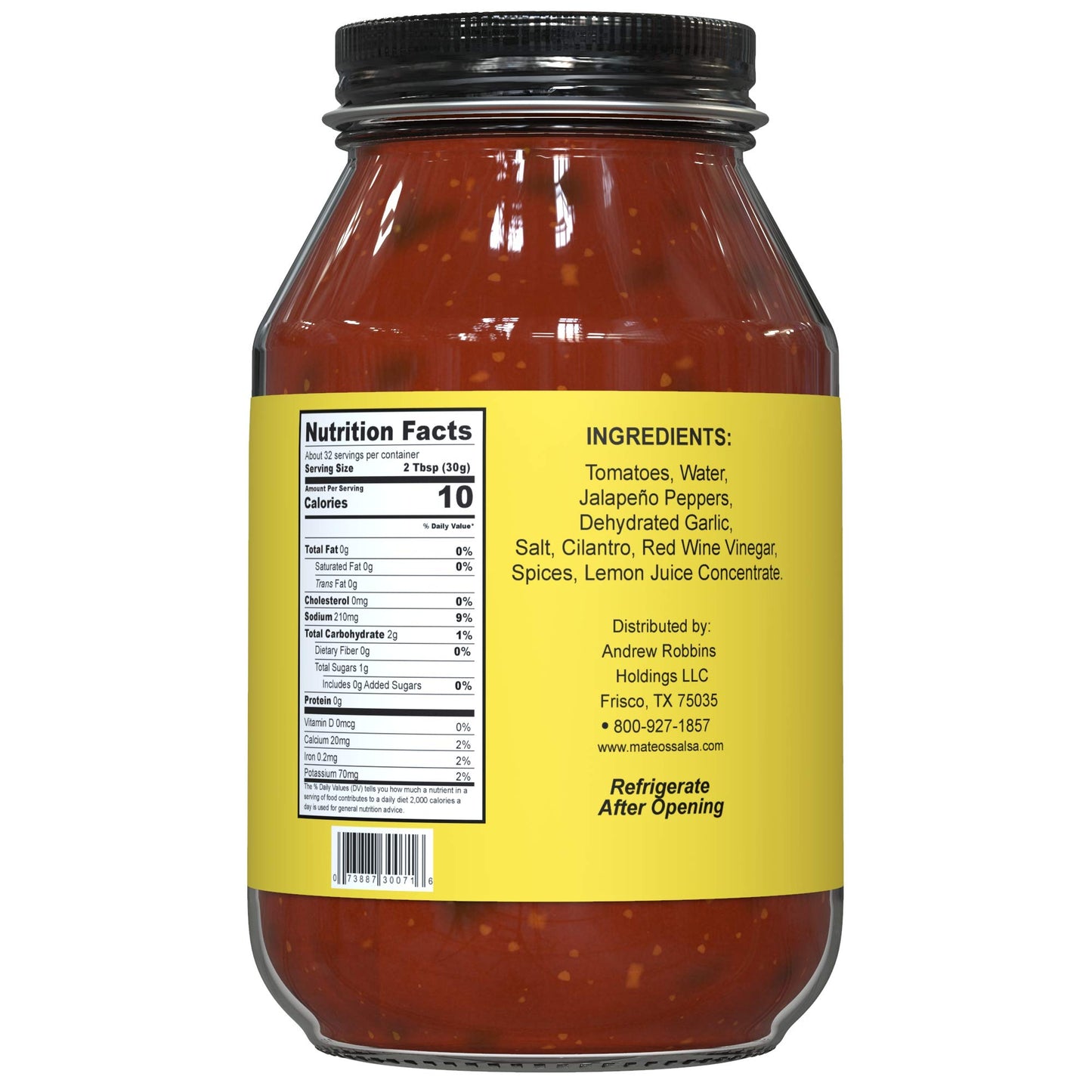 Mateo’s Gourmet Salsa - Medium Hot Spicy Salsa Dip for Tortillas, Tacos, Nachos, Chips, Snacks, Salads - No Gluten, Made of Fresh Tomatoes & Jalapeno