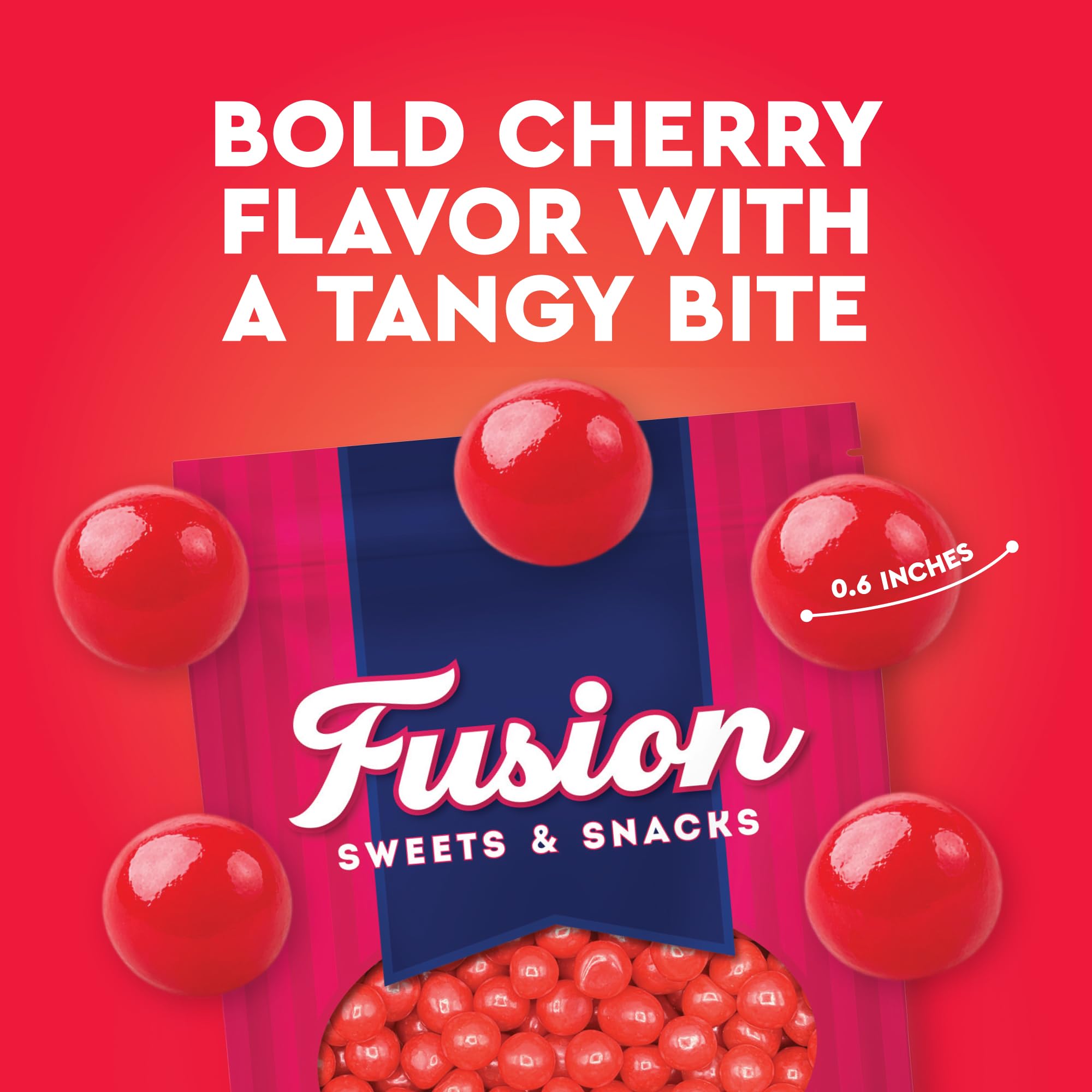 Cherry Sours Candy, 1 Pounds Bulk Cherry Candies - Chewy Jelly Candy Balls, Red Sour Balls, Old Fashioned Sweet Tangy Sour Valentine's Day Treats