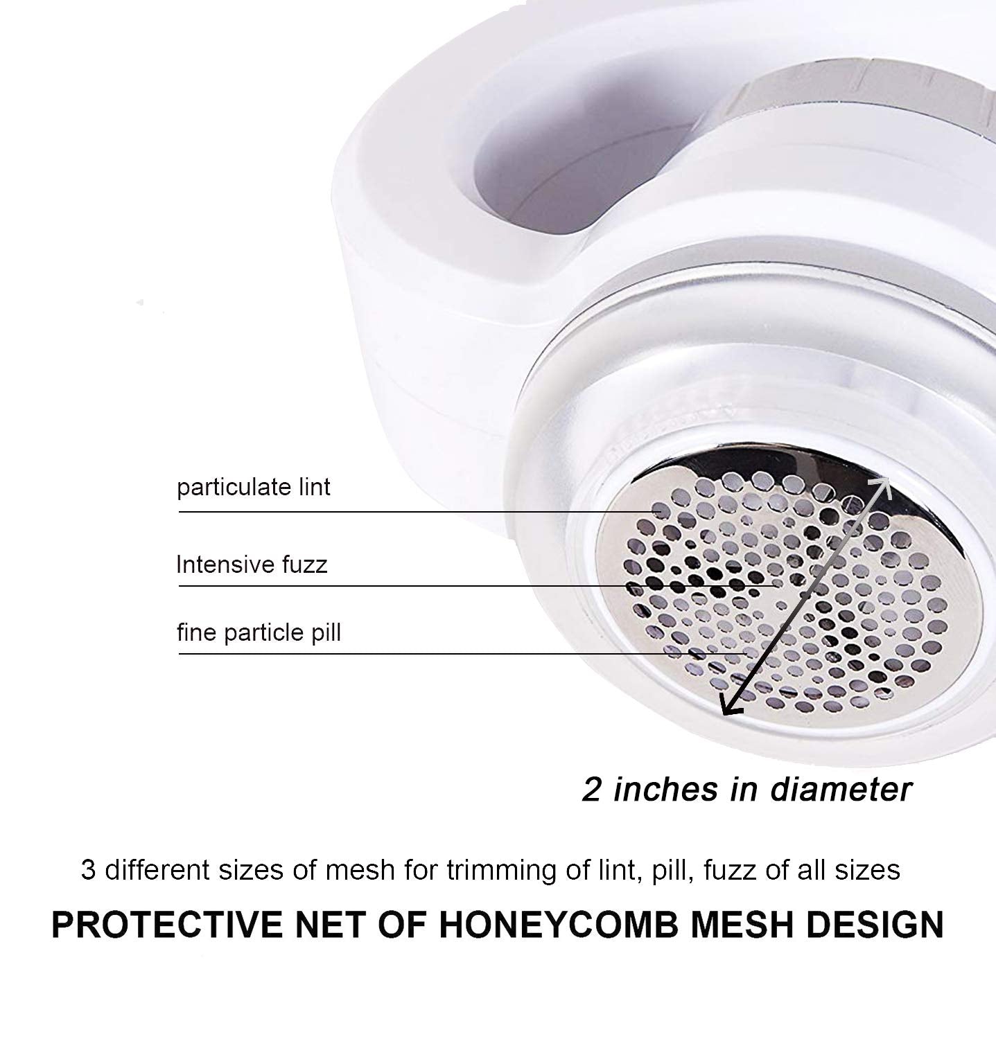 SUPERLINT Fabric Shaver and Lint Remover, Battery Operated Sweater Shaver Best Fuzz Pill Bobble Remover for Bedding, Clothing and Furniture, White