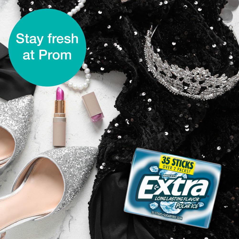 Extra, Polar Ice Sugar Free Chewing Gum Grad Gifts Prom Essentials Mint Gum, 35 Stick Mega Pack, 35 Count