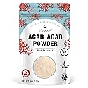 Agar Agar Powder, Vegan Unflavored Gelatin Substitute, Non-GMO, Gluten Free, No Additives and Preservatives, 4oz