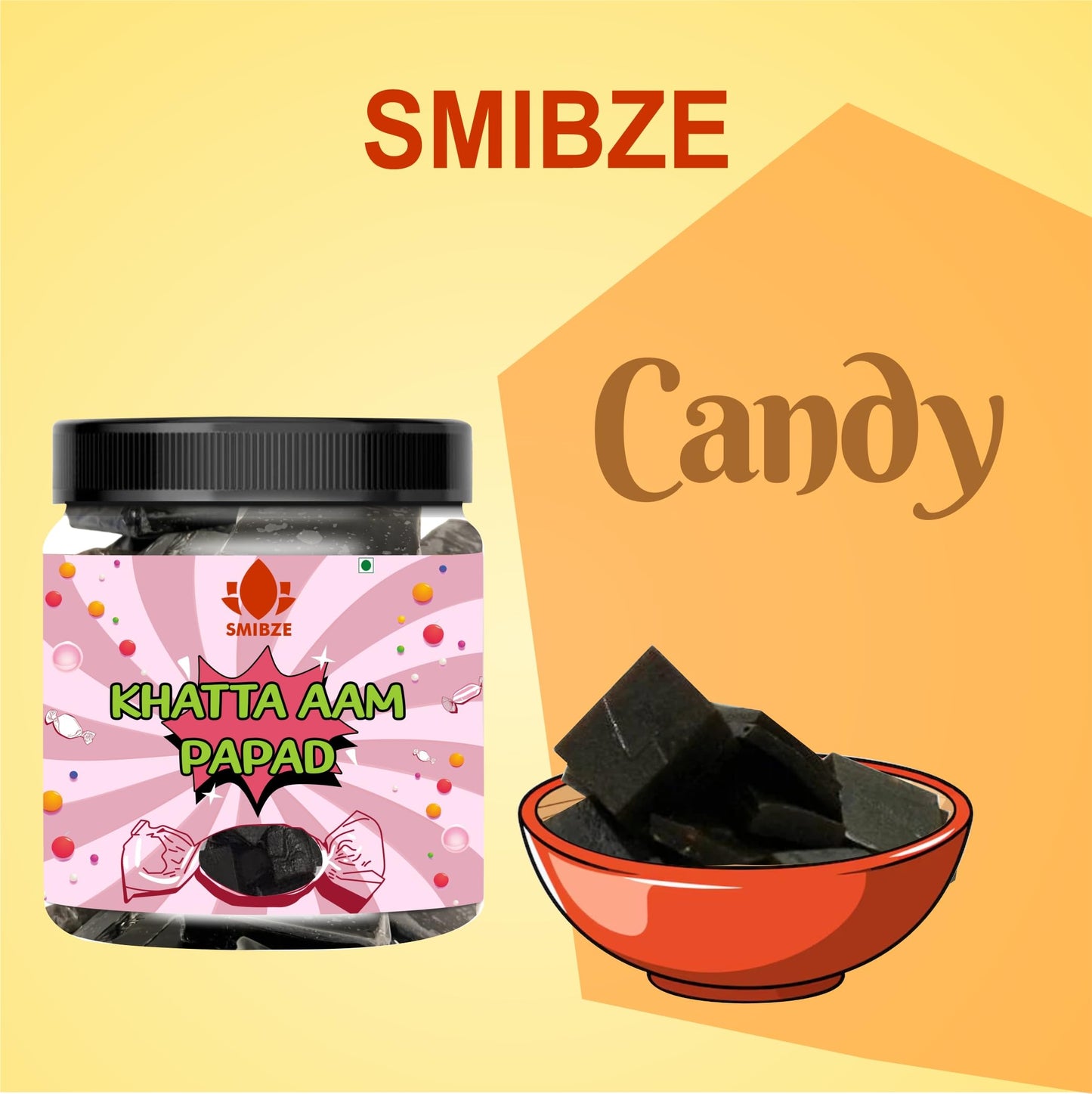 SMIBZE Natural Khatta Aam Papad 100 GM (Pack of 1) SMIBZE