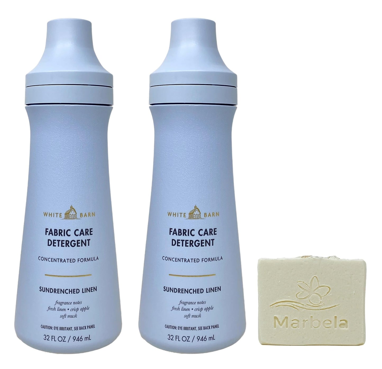 Bath & Body Works Sun-Drenched Linen 2 Pack Fabric Care Detergent Gift Set with a Natural Oats Bar Soap
