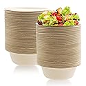 Lshfwn 100 Pack 12 oz Disposable Paper Bowls, Heavy Duty Compostable, Eco-friendly Bagasse Bowls for Parties, Restaurants, Catering