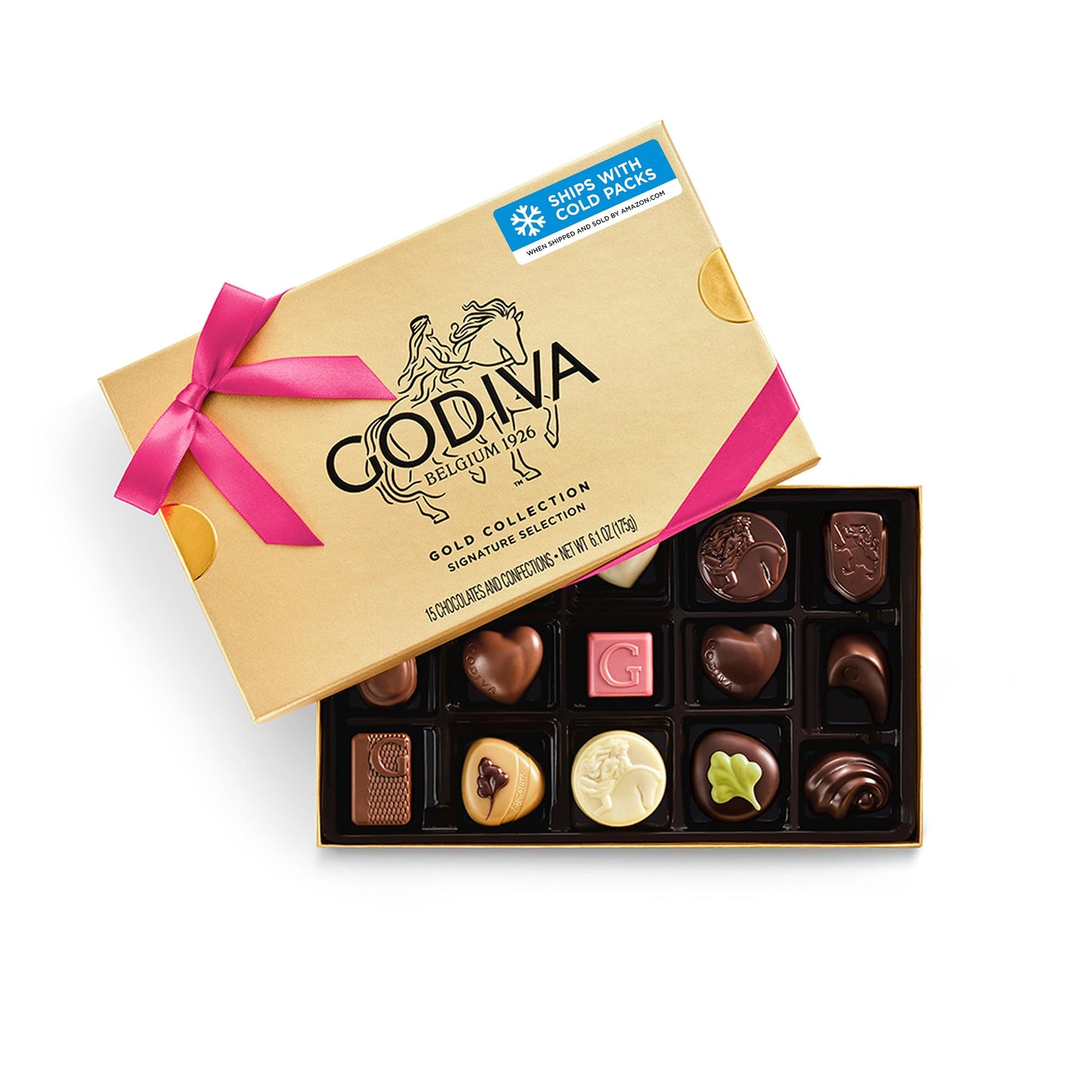 Godiva Gold Assorted Chocolate Gift Box, Belgian Dark & Milk Chocolates with Pralinés, Ganaches & Caramels, Gourmet Gift for Birthday, Holidays