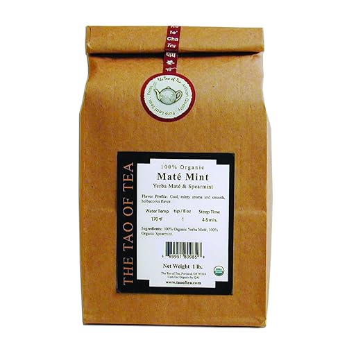 The Tao of Tea Mate Mint, 100% Organic Blended Yerba Mate, 1-Pounds