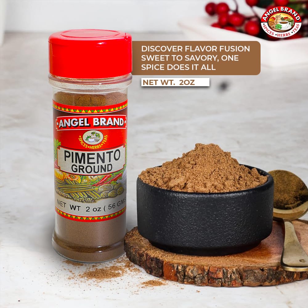 Angel Brand Allspice Pimento Seed Ground 2 oz Bottle - Premium Ground Spice for Cooking, Baking, and Seasoning - Rich Flavor for Caribbean, Middle