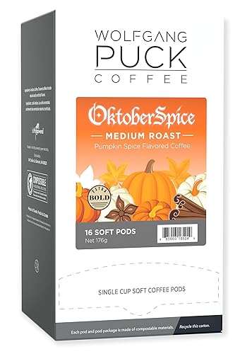 Wolfgang Puck Coffee, Oktober Spice, 12 Gram Soft Pods, 16 count (Pack of 3)