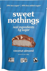 Sweet Nothings Coconut Almond Bars | 5g Sugar | Certified Gluten Free, Fairtrade, Non-GMO | No Sugar Alcohols | No Soy | Pack of 3 Pouches