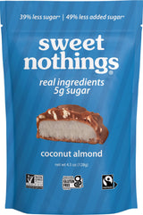 Sweet Nothings Coconut Almond Bars | 5g Sugar | Certified Gluten Free, Fairtrade, Non-GMO | No Sugar Alcohols | No Soy | Pack of 3 Pouches