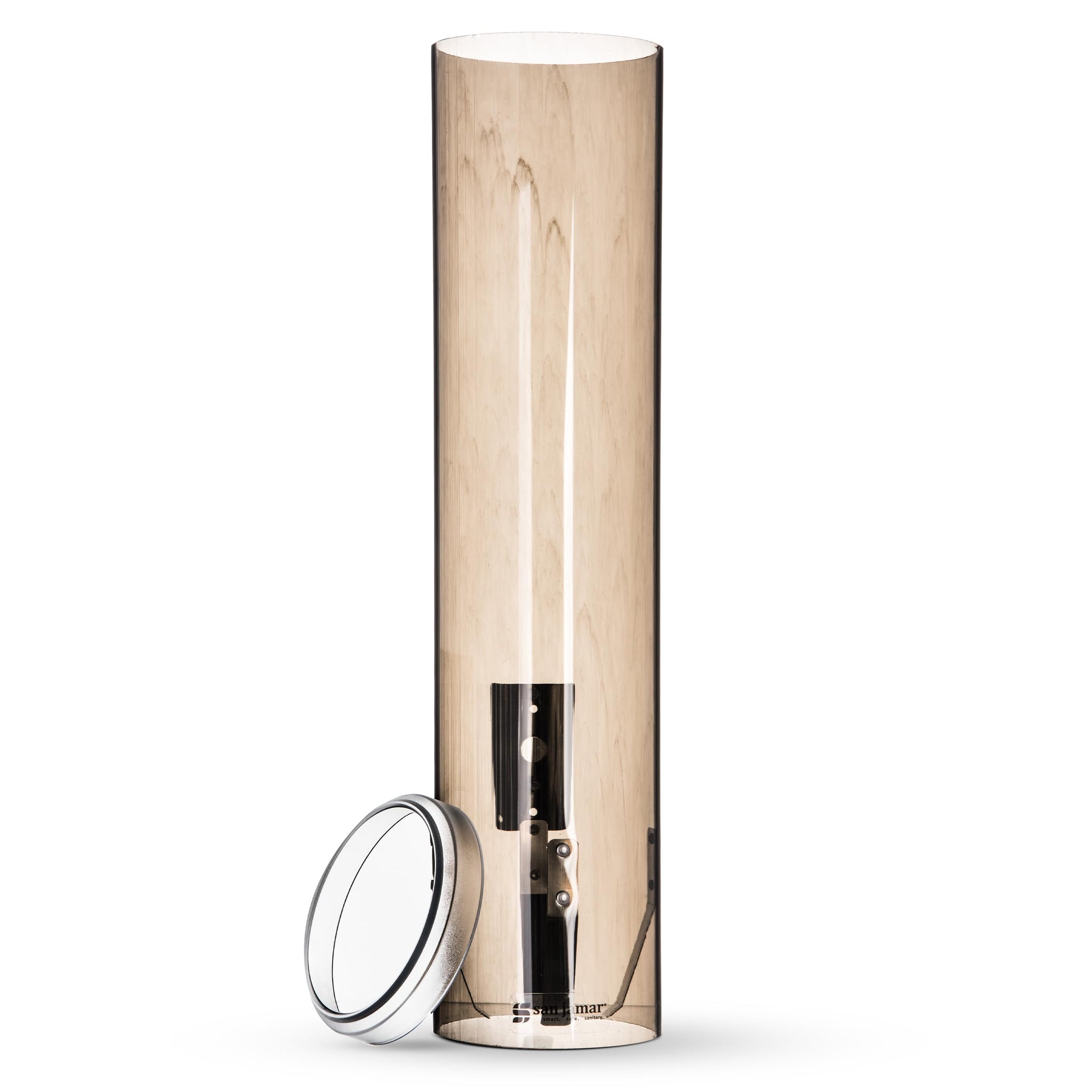 San Jamar Large Pull-Type Cup Dispenser 6-12 Oz. Flat Cups, 4.5 - 7 Oz Cone Cupz with Flip Cap for Restaurants, Home, and Office, Plastic, 16 Inches
