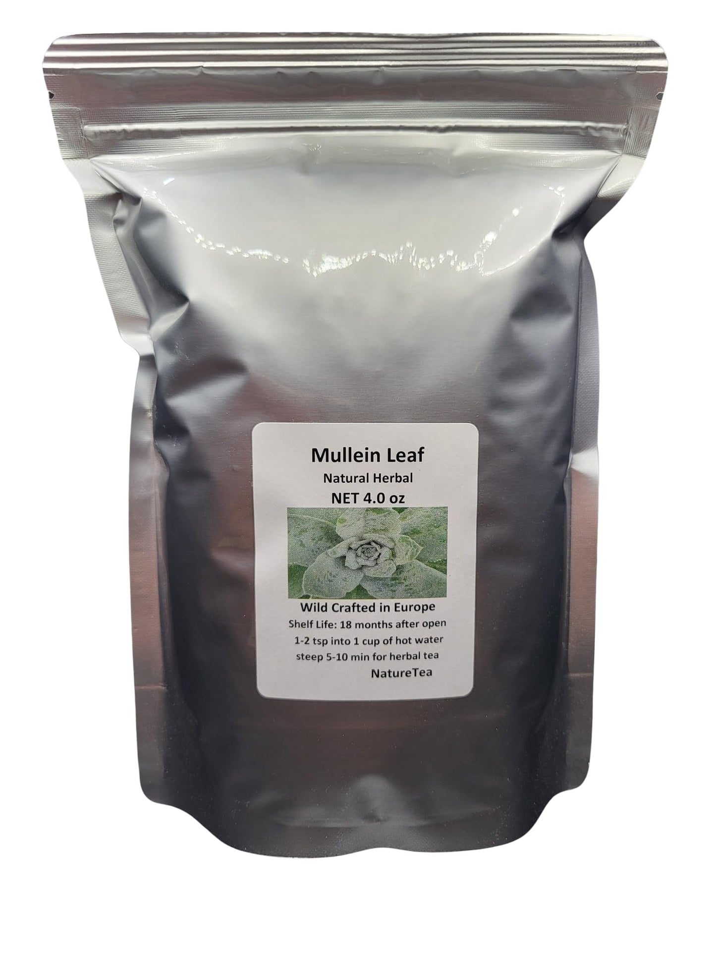 Mullein Leaf - Dried Verbascum thapsus Loose Leaf C/S from 100% Nature (4 oz)