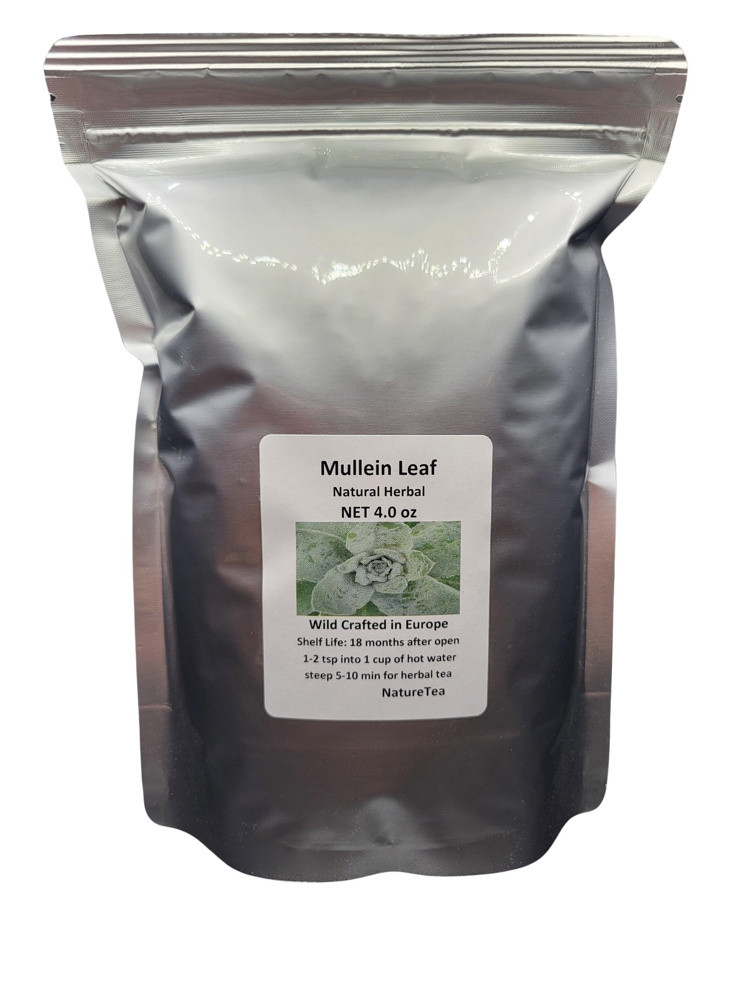 Mullein Leaf - Dried Verbascum thapsus Loose Leaf C/S from 100% Nature (4 oz)