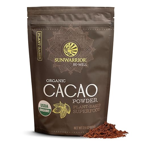 Pure Cacao Powder Organic Unsweetened & Raw | Premium USDA Organic Cacao Powder for Baking Smoothies and Hot Chocolate | Non-Alkalized No Added Sugar Non-GMO Gluten Free Vegan & Kosher (225g)