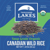 Thousand Lakes Organic Canadian Wild Rice - Soup Grade - 1.25 pounds | 100% Wild Rice | Wild Harvested