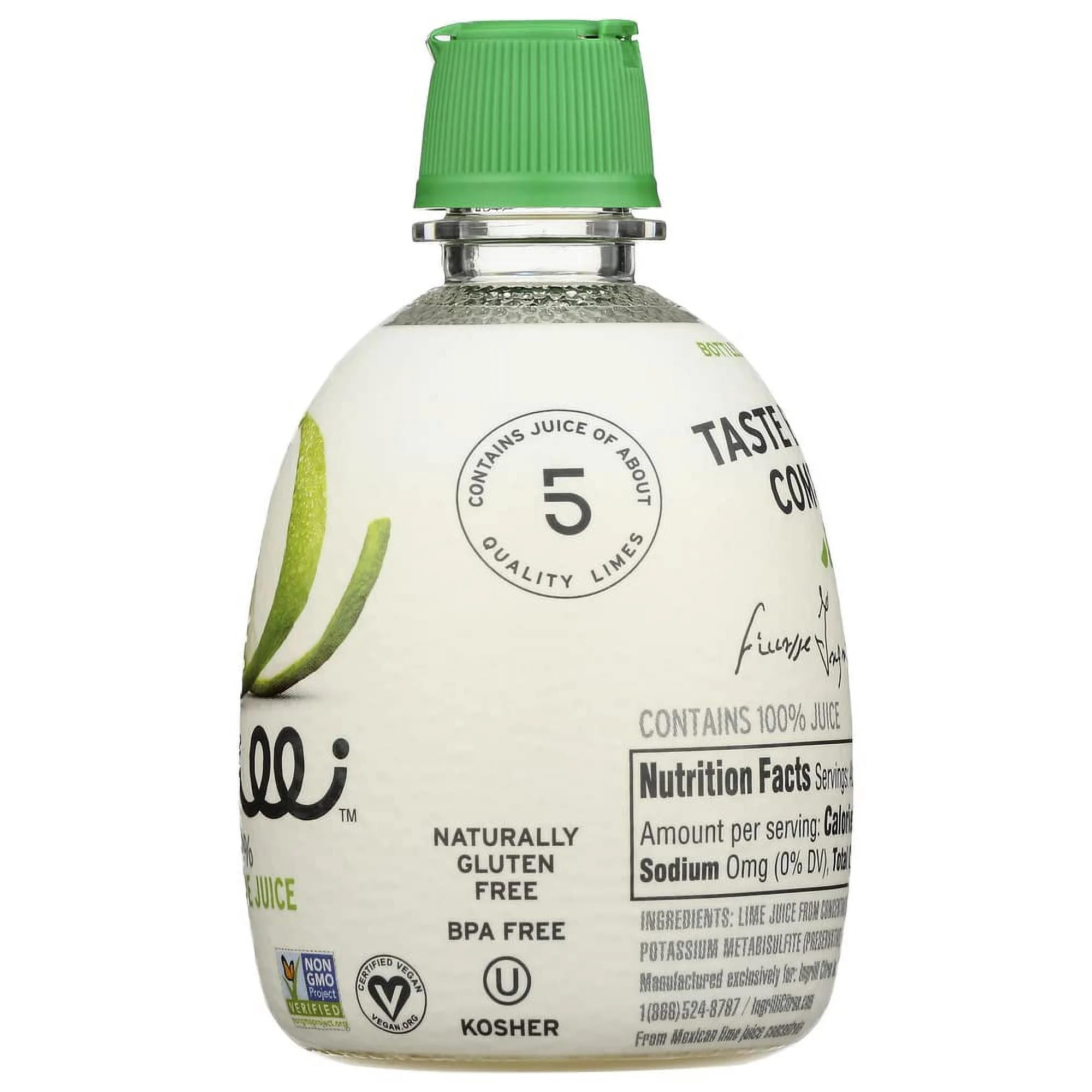 Ingrilli 100% Lime Juice from Concentrate, 4 Fl Oz Squeeze Bottles (Pack of 3)