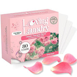 LOVING LAUNDRY- Detergent Sheets Stain Remover Enzymes Laundry Soap - Clean Safe Ingredients Ultra Concentrated -(80 Loads) Velvet Roses Scent