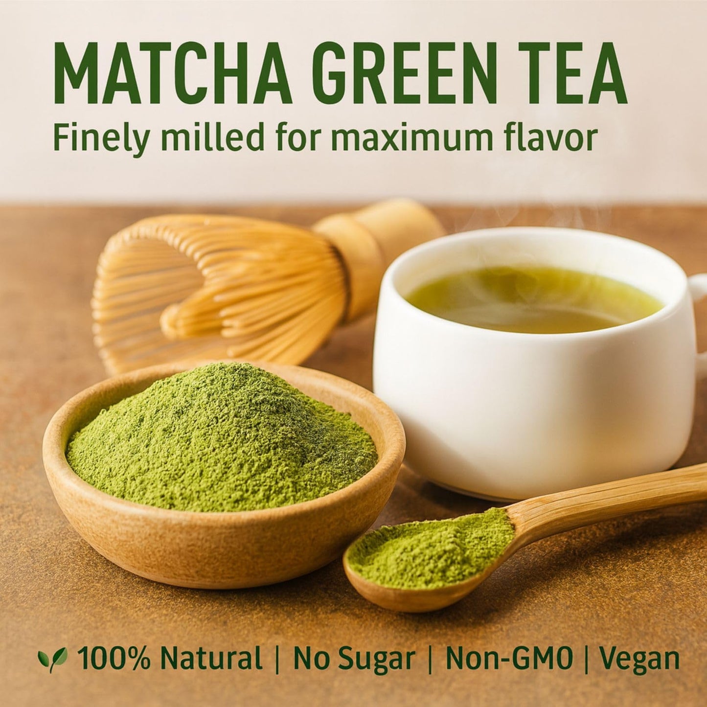 Green Tea Matcha Powder - 4 oz Resealable Bag - 100% Pure Japanese-Style Matcha - No Sugar, No Fillers - Natural Superfood Powder - Antioxidant-Rich