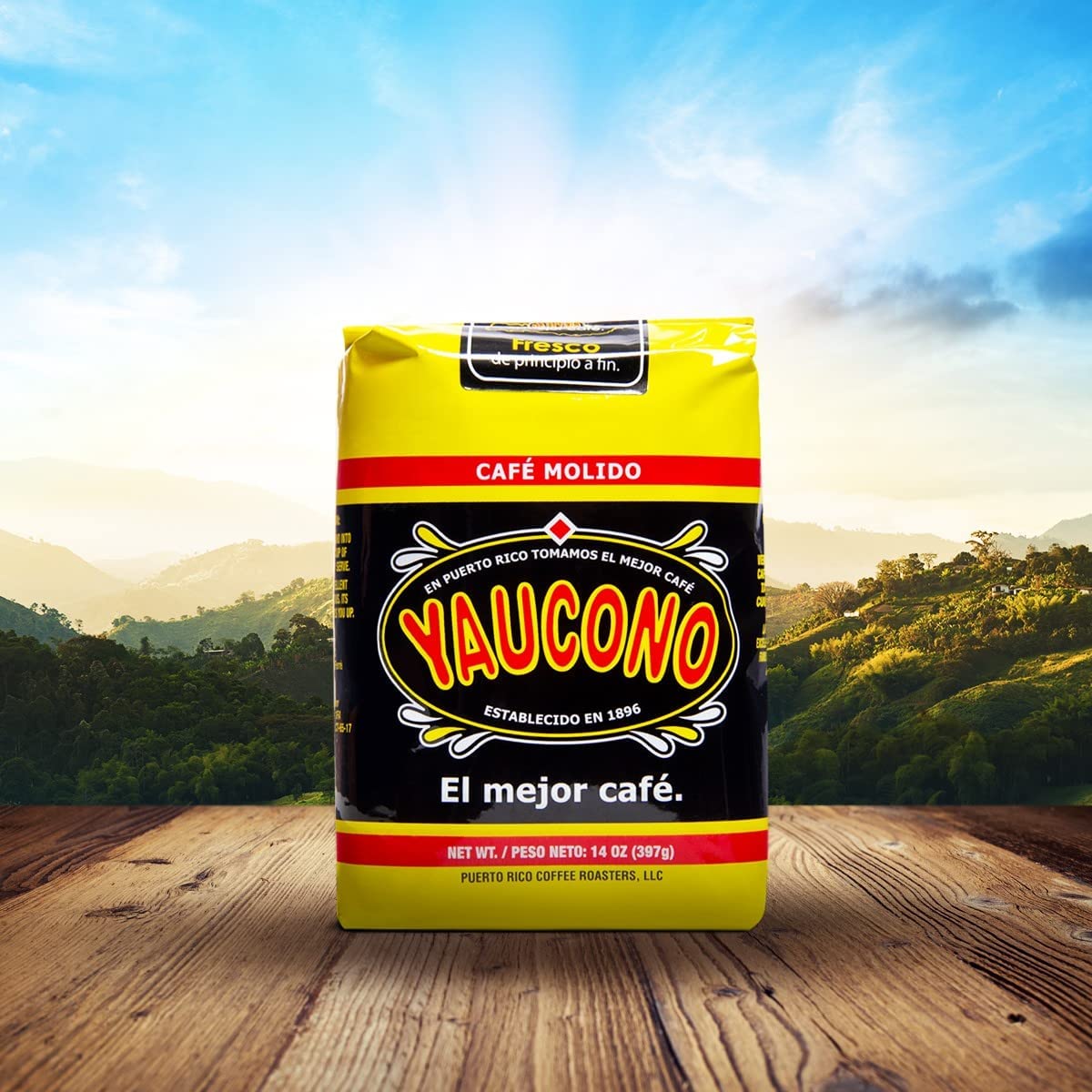 Yaucono Coffee Medium Roast Ground, Arabica, 14 Ounce (Pack of 2)