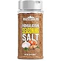 Himalayan Seasoning Salt with Pepper, Garlic, and Onion - Natural Himalayan Pink Salt for Grilling, Cooking, and Finishing - 14 oz Shaker, Healthy