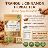 Canela Té (Cinnamon Tea) - 60 Tea Bags - 100% Natural, Vegan, Herbal - Gluten-Free, Non-GMO - by Bexpertsusa