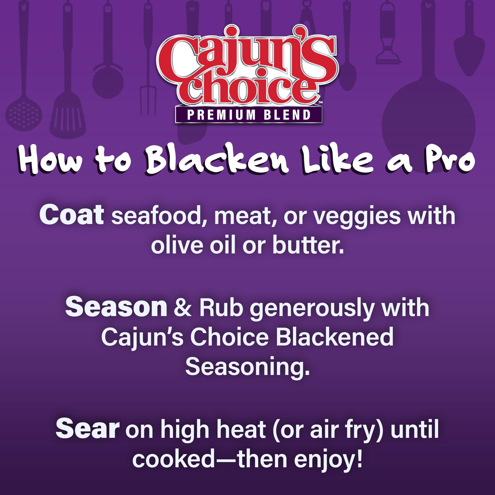 Cajun's Choice Variety Pack: Creole Seasoning 3.8 oz (2) + Blackened Seasoning 2.75 oz (2) Cajun's Choice Louisiana Foods - (New Look - Same Great
