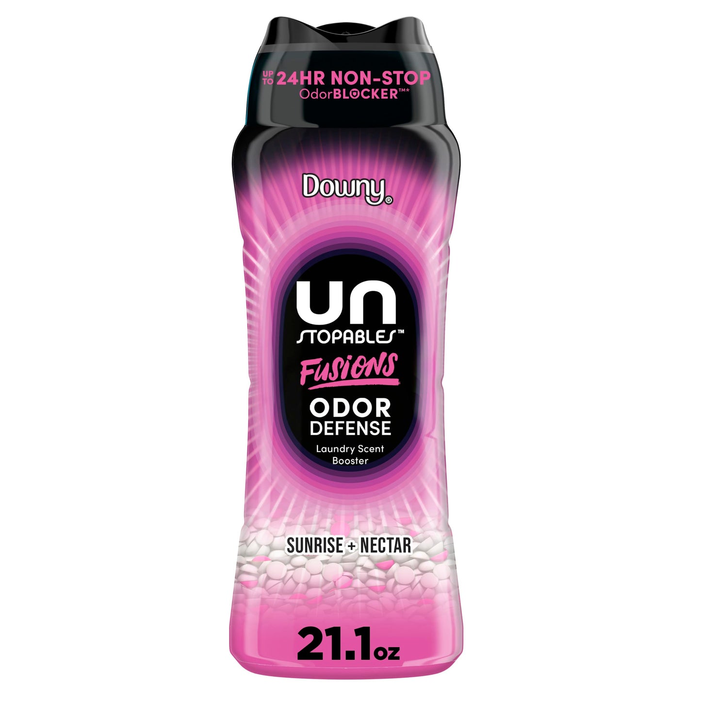 Downy Unstopables Fusions Odor Defense In-Wash Laundry Scent Booster Beads, Sunrise + Nectar Scent, 21.1 OZ, 2-in-1 Laundry Beads for Odor Defense