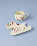 Lenox Serveware, Holiday Cookies & Milk for Santa 2-Piece Set, Service for 1, 11 Oz Cup, Porcelain, Dishwasher Safe, Christmas Cookie Plate & Coffee