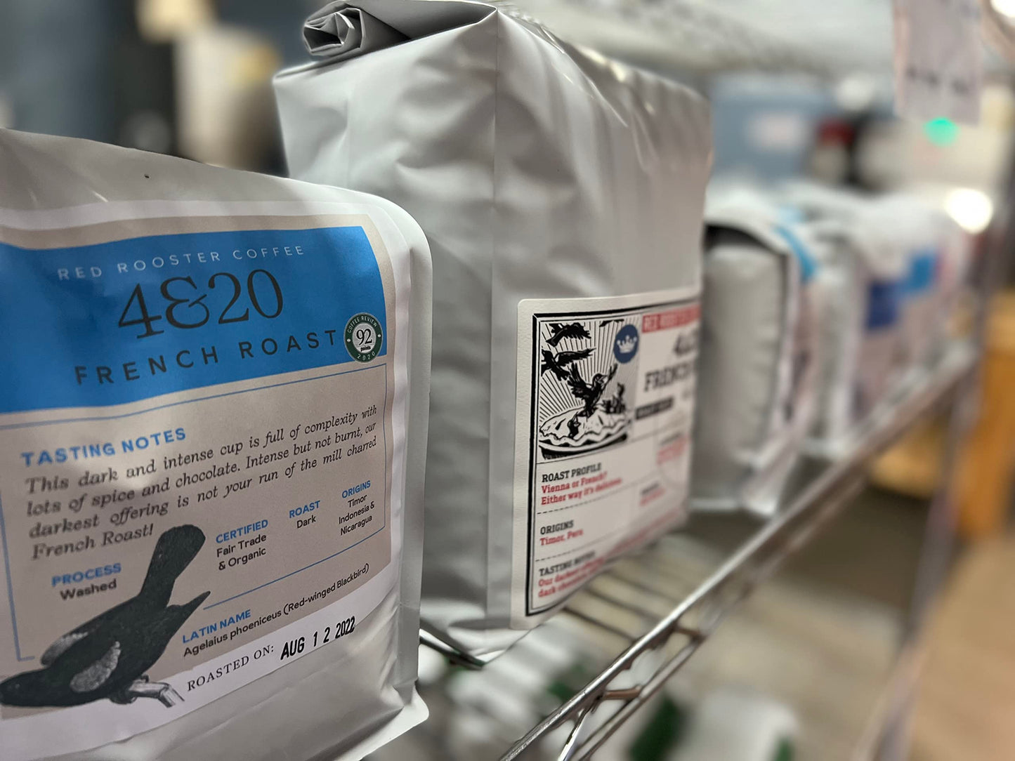 Red Rooster Coffee, Organic Night Owl Half-Caff Coffee - Medium Roast Whole Bean - Notes of Cocoa Nib & Baking Spice - 2LB- USDA Organic, Fair Trade