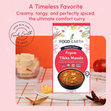 Food Earth Indian Simmer Sauce - Tikka Masala - Organic, Vegan, Gluten-Free, GMO-Free - Microwavable Cooking Sauce - 12 Pouches (5.29 oz Each)