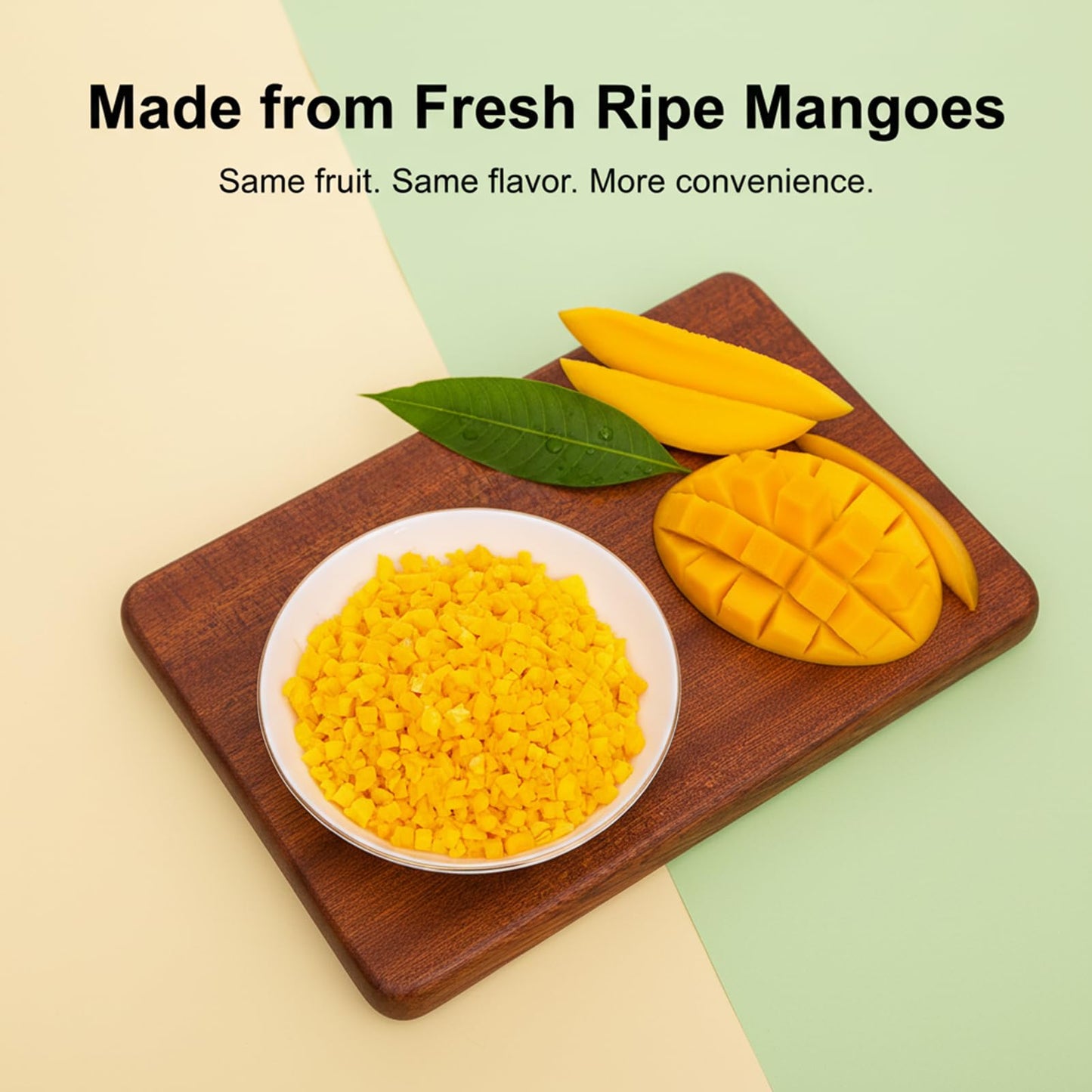 MOCKRAND Freeze Dried Diced Mango No Sugar Added 7.05OZ,Freeze Dried Fruit, Dried Mangoes, Fruit Snacks, Ideal for Infusing Drinks, Baked