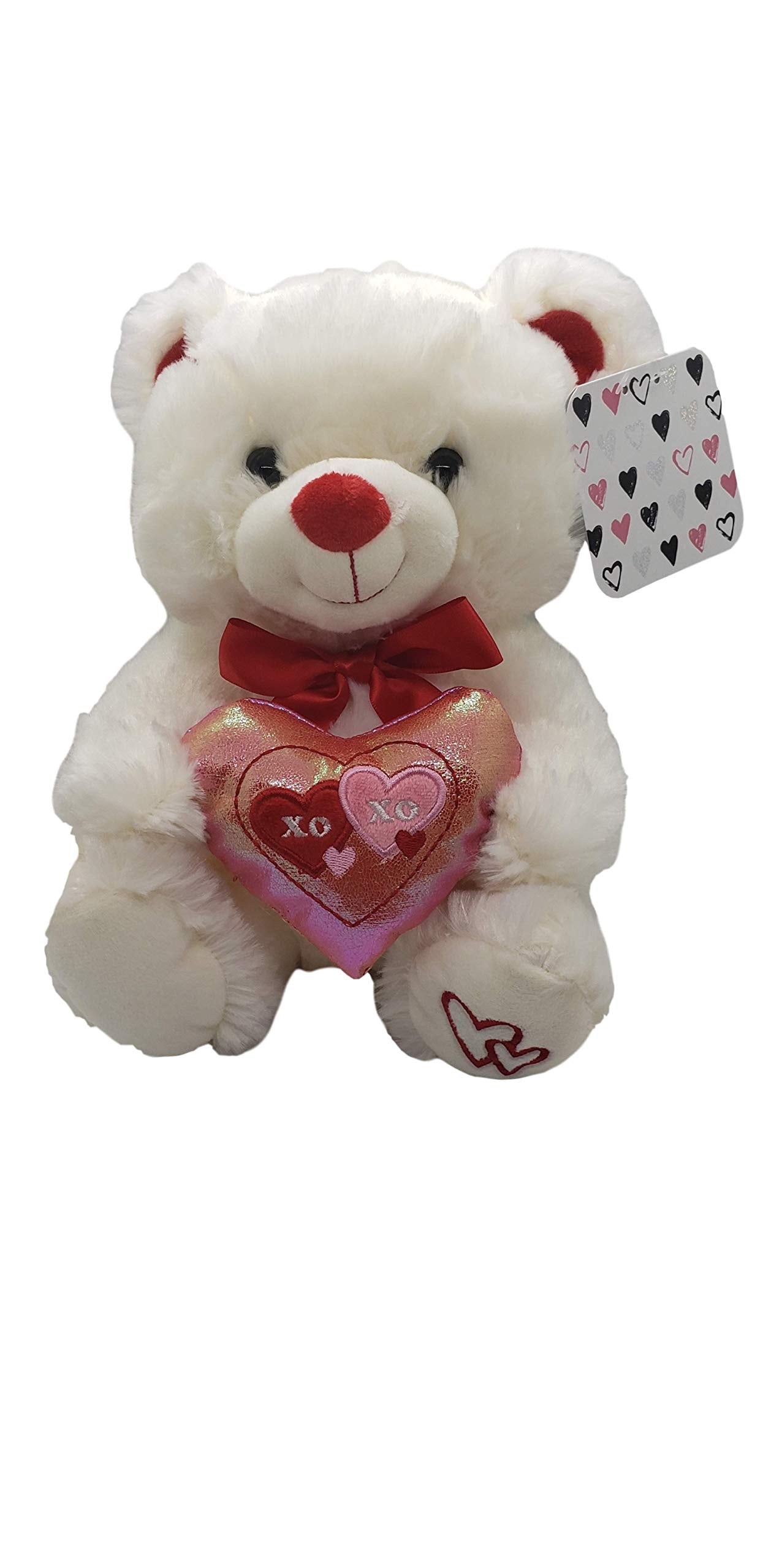 Valentines Day Gift Basket | 10 Inches Teddy Bear Plush (Color May Vary), Valentine Theme Gift Bag & A dozen Belgian Milk Chocolate Roses Bouquet 2.11