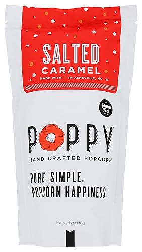 Poppy Handcrafted Popcorn, Popcorn Salted Caramel, 9 Ounce