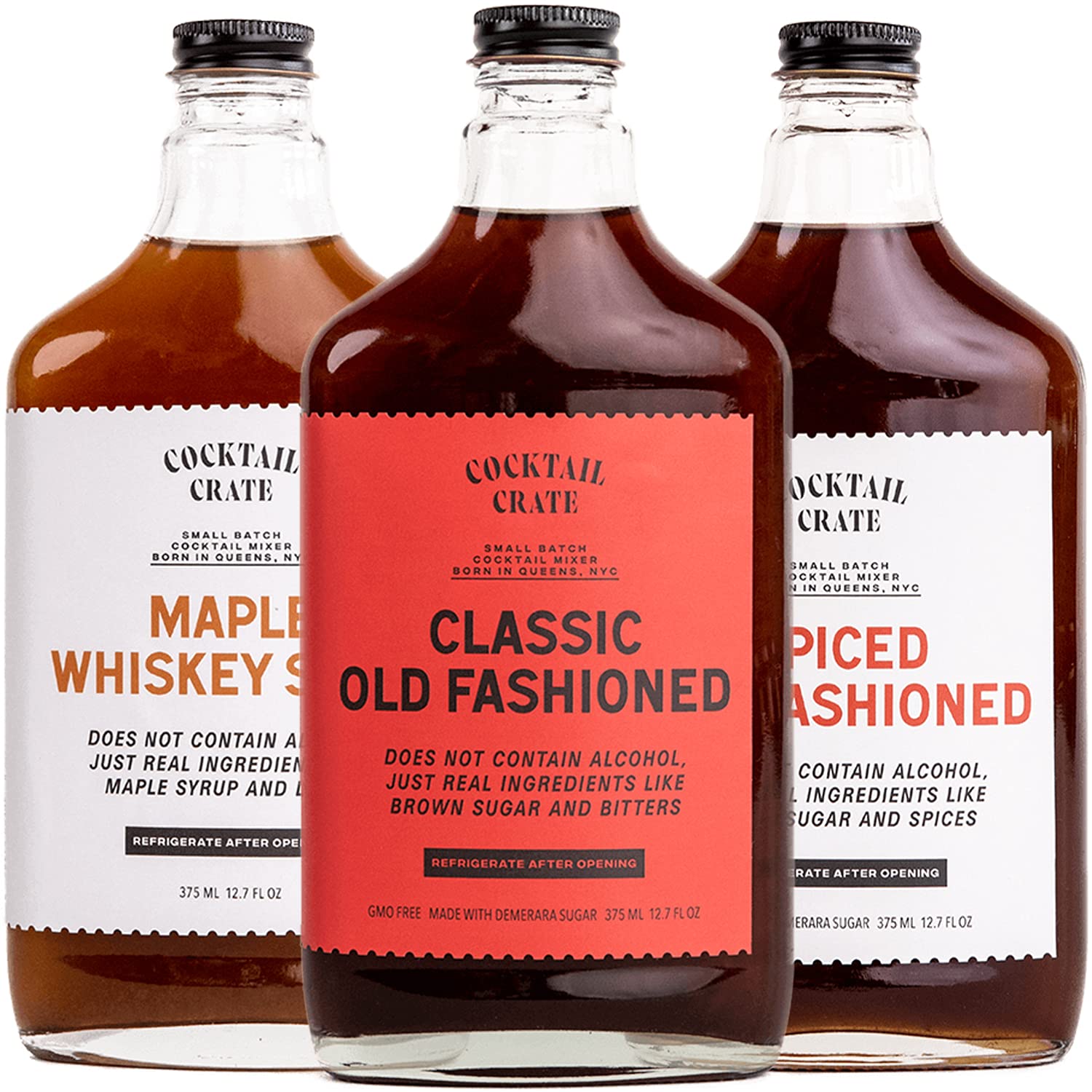 Cocktail Crate Whiskey Lover's 3 Pack Drink Mixers | Award-Winning Craft Cocktail Mixers - Premium Cocktail Syrup Handcrafted with Aromatic Bitters