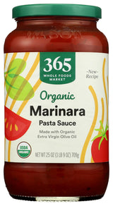 365 by Whole Foods Market, Organic Marinara Pasta Sauce, 25 Ounce