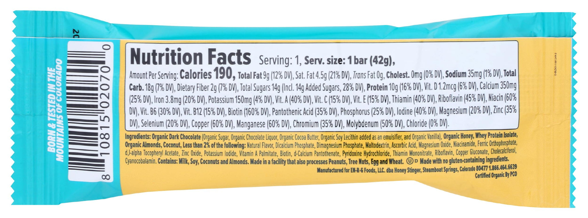 Honey Stinger, Bar Protein Chocolate Coconunt, 1.5 Ounce