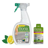 Bona® Multi-Surface Floor Cleaner Spray - 32 fl oz - Lemon Mint - Includes Filled Bottle + Concentrate Refill for Multi-Surface Floor Cleaning