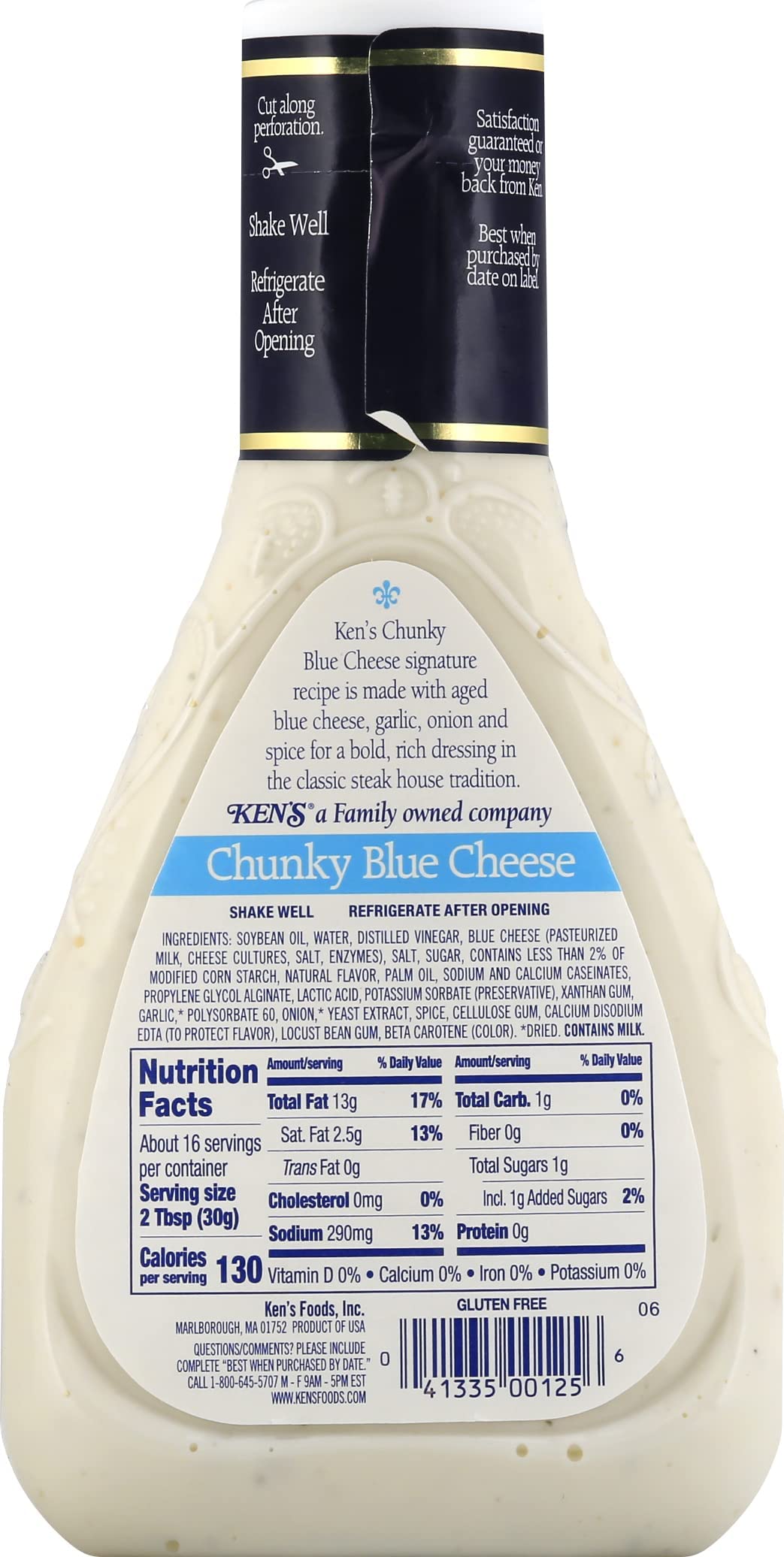 Ken's Foods Chunky Blue Cheese Dressing, 16 oz