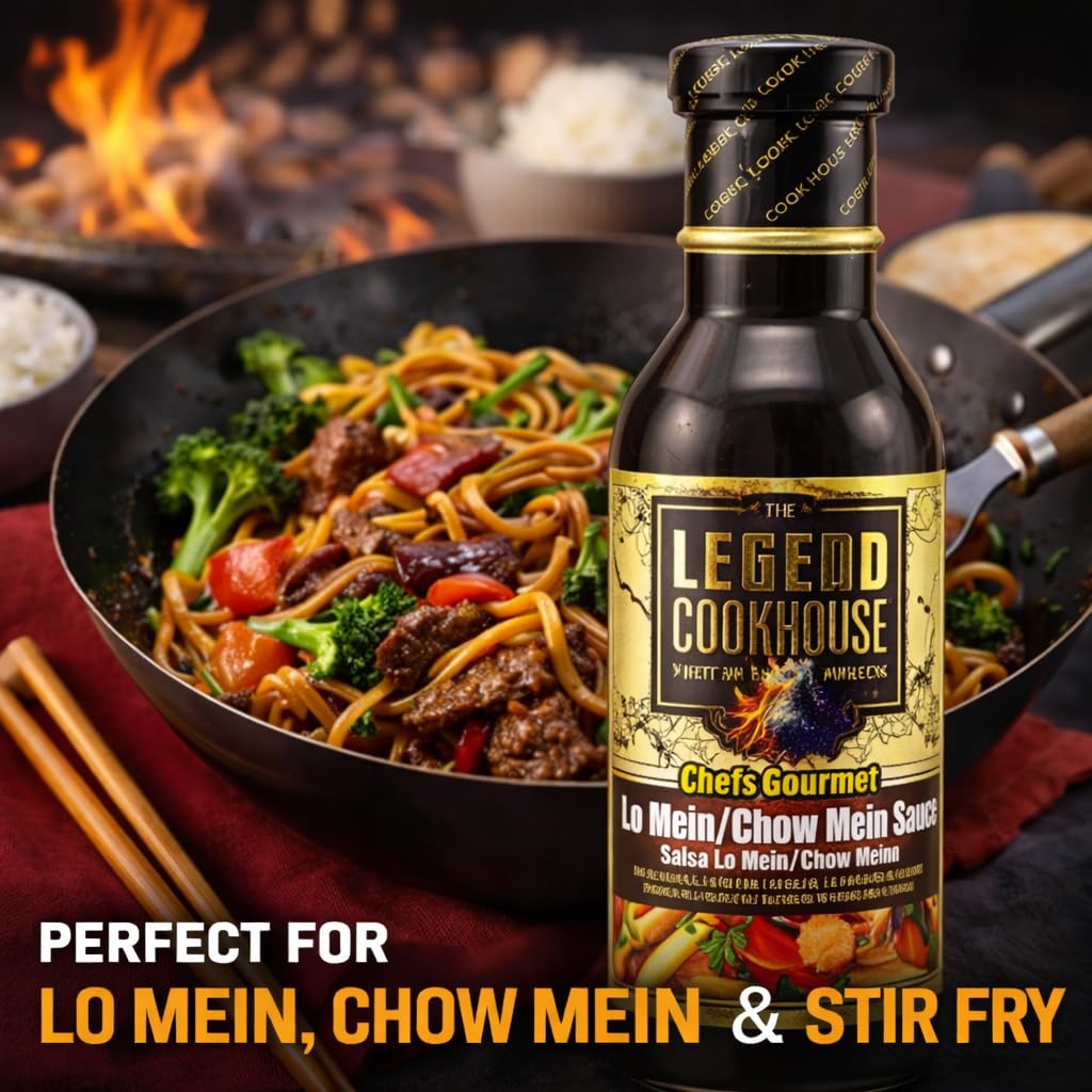Legend Cookhouse Chinese Lo Mein Sauce, Chow Mein Stir Fry Sauce for Noodles, Fried Rice, Vegetables, Chicken, Beef & Shrimp, Authentic Guyanese