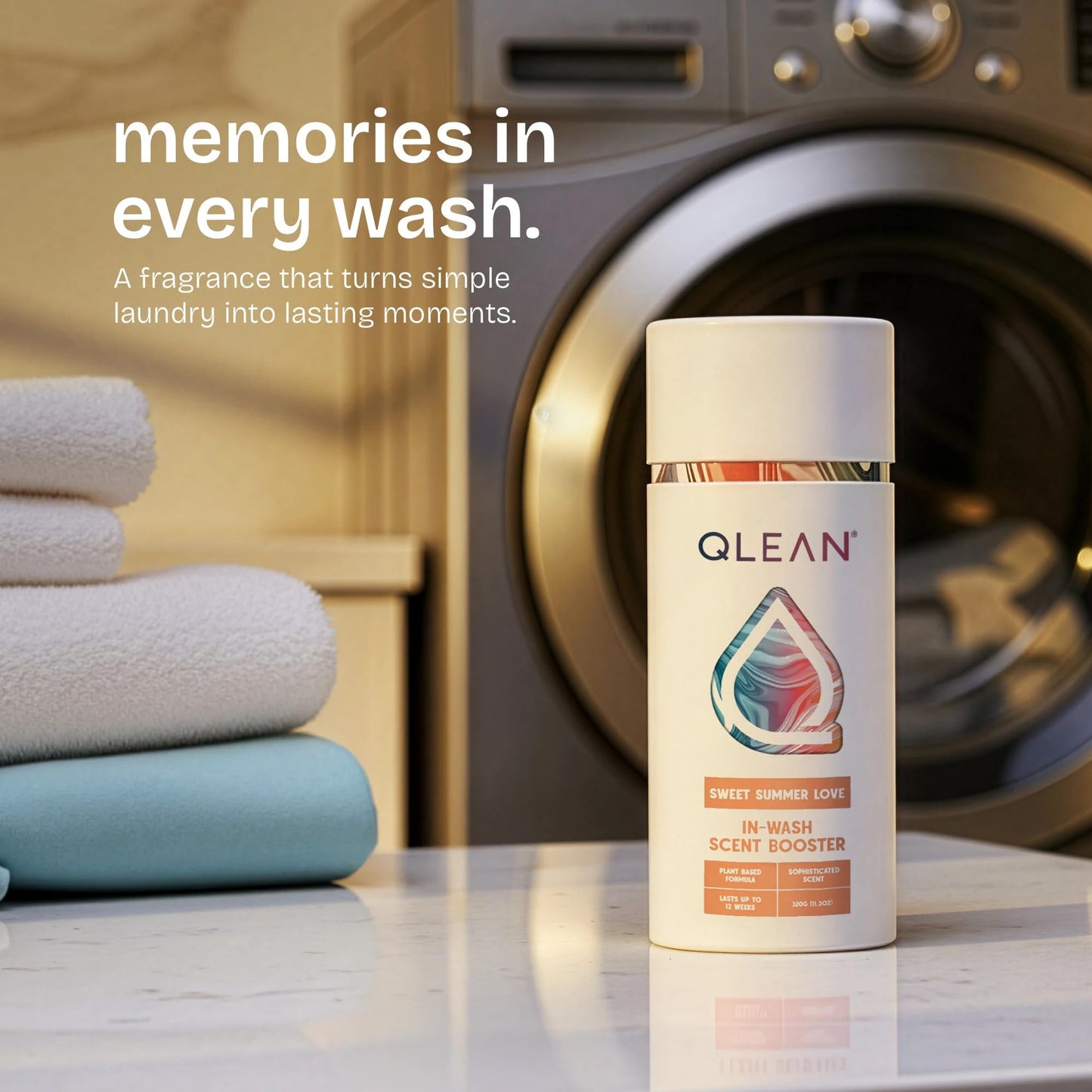QLEAN Laundry Scent Booster Ruby Sunset Bliss - Plant-Based In-Wash Fragrance Beads, Long-Lasting Berry Floral Scent, Biodegradable Hypoallergenic