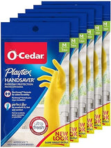 Playtex HandSaver Reuseable Rubber Cleaning Gloves (Medium, 6 Pairs), Everyday Protection Reusable Household Gloves,6 Count (Pack of 1)