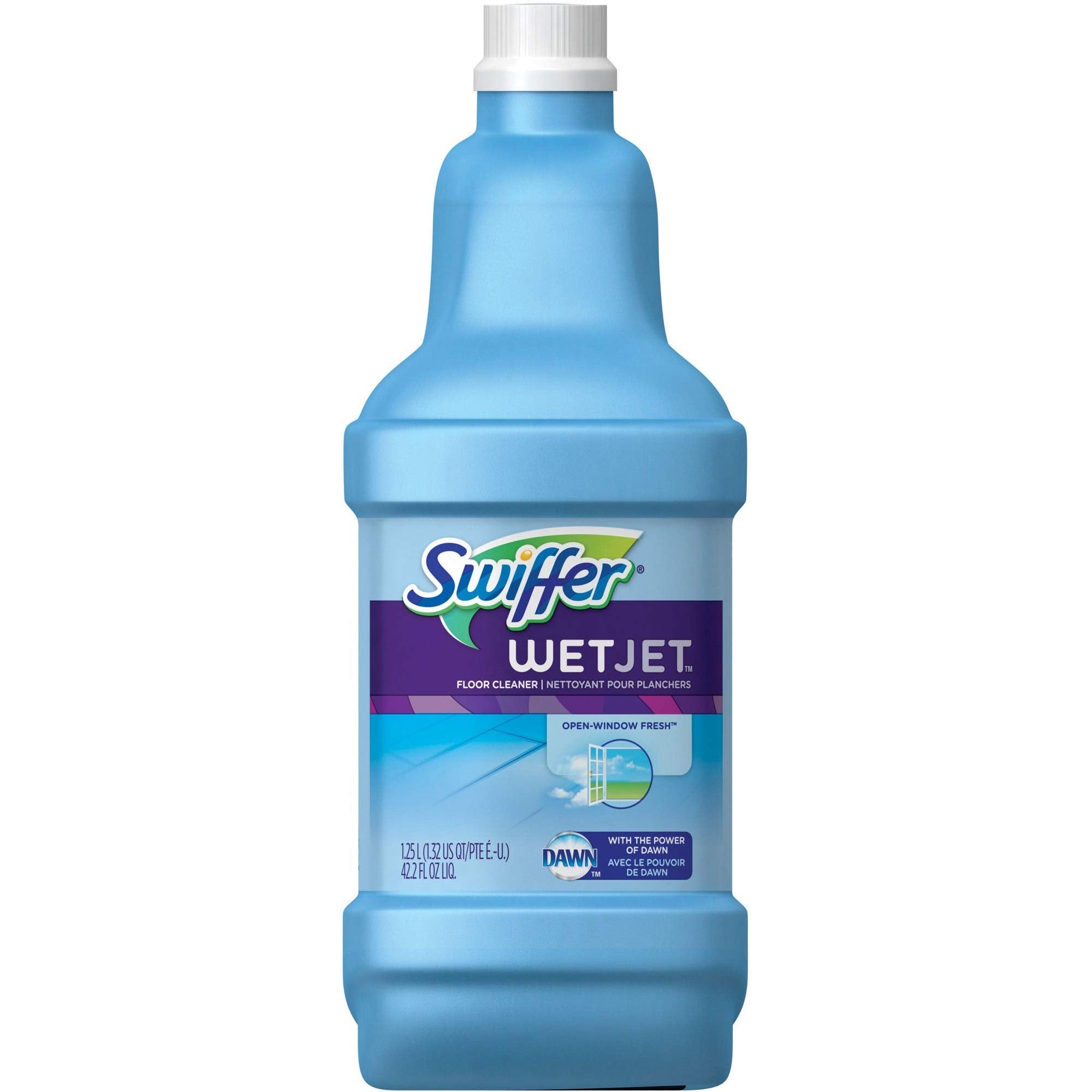 Swiffer Wetjet System Cleaning-Solution Refill, Fresh Scent, 1.25 L Bottle, 4/Carton
