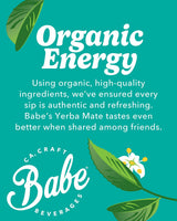 Babe Organic Yerba Mate Energy Drinks | 150mg Plant-Based Caffeine | Natural Yerba Mate Tea with No Crash, No Jitters - Sample Pack (6 x 16oz Cans)