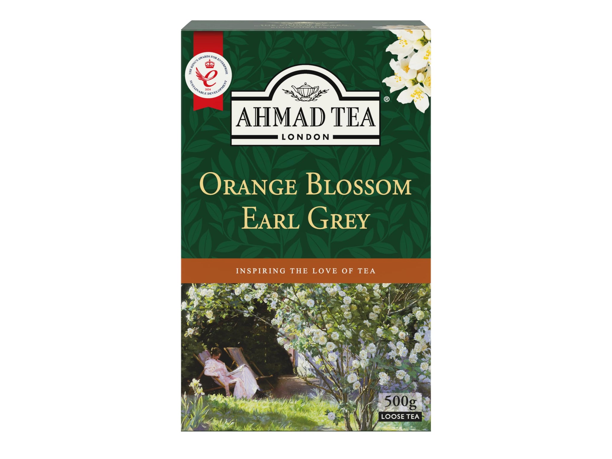 Ahmad Tea Orange Blossom with Earl Grey, Loose Leaf, 500 gram (17.6 ounces) box.