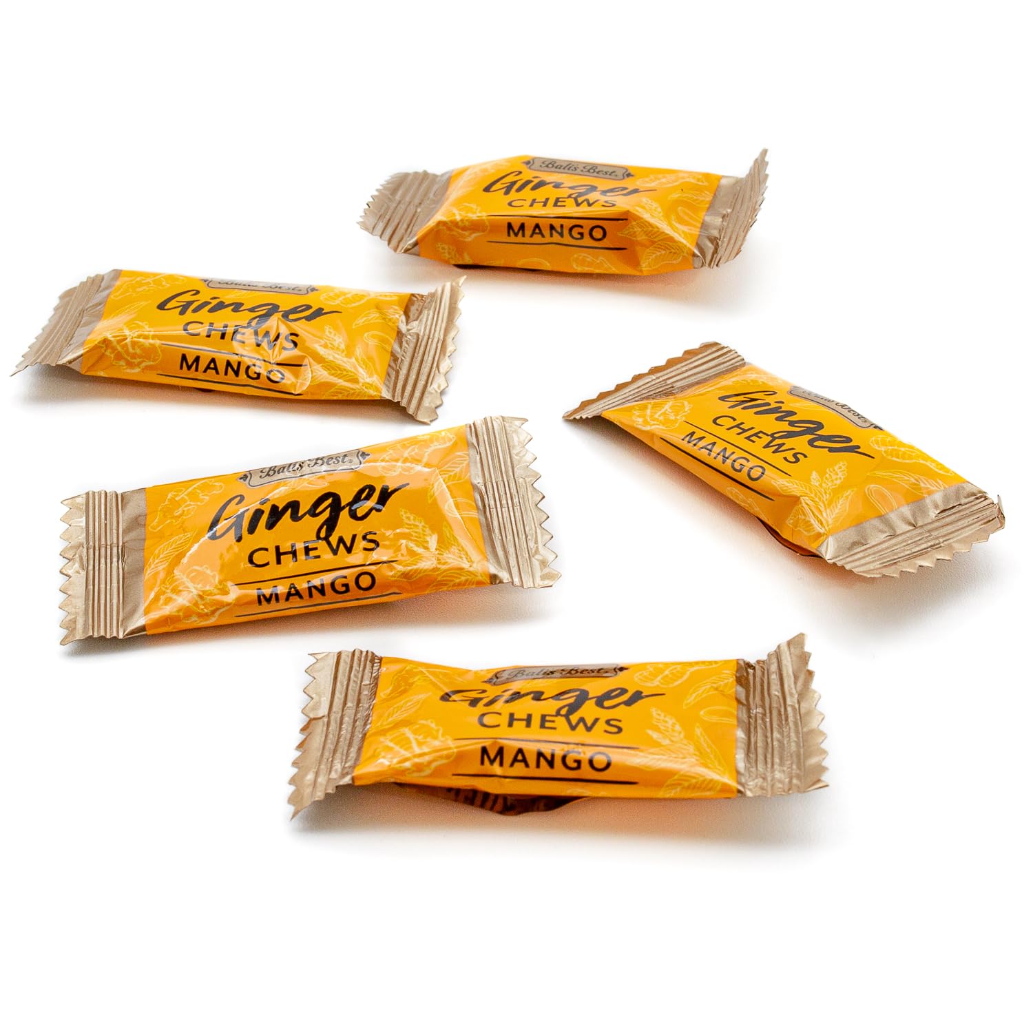 Ginger Candy Chews for Nausea Relief 1 lb - Natural Mango Flavored, 100% Real Ginger, Individually Wrapped, Bulk