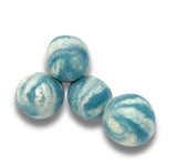 Wool Dryer Balls, Handmade Colorful Design Patterns Marbled with White, Set of 4, Made in USA (Blue)