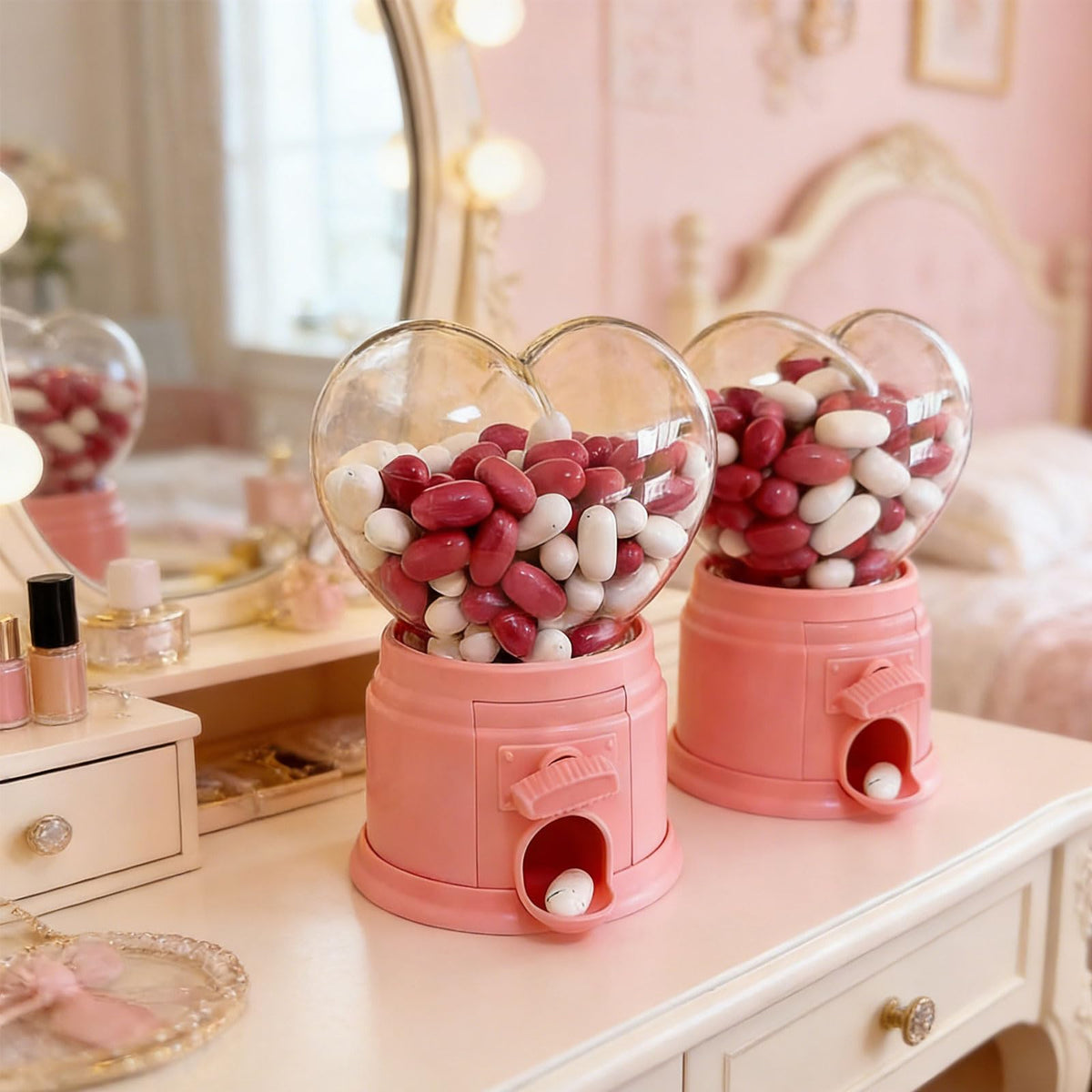 MENGLANSI Shape Sweets Dispensers Candy Chocolate Holder Container for Birthday Valentines Day Gift and Festival Celebration Lover Candy Machine